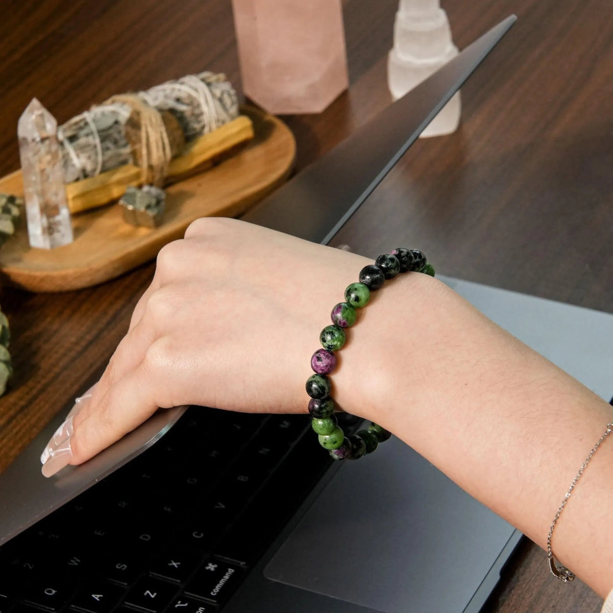 Ruby in Zoisite Bracelet - helmsman - crystal