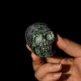 Ruby in Zoisite Skull - helmsman - crystal