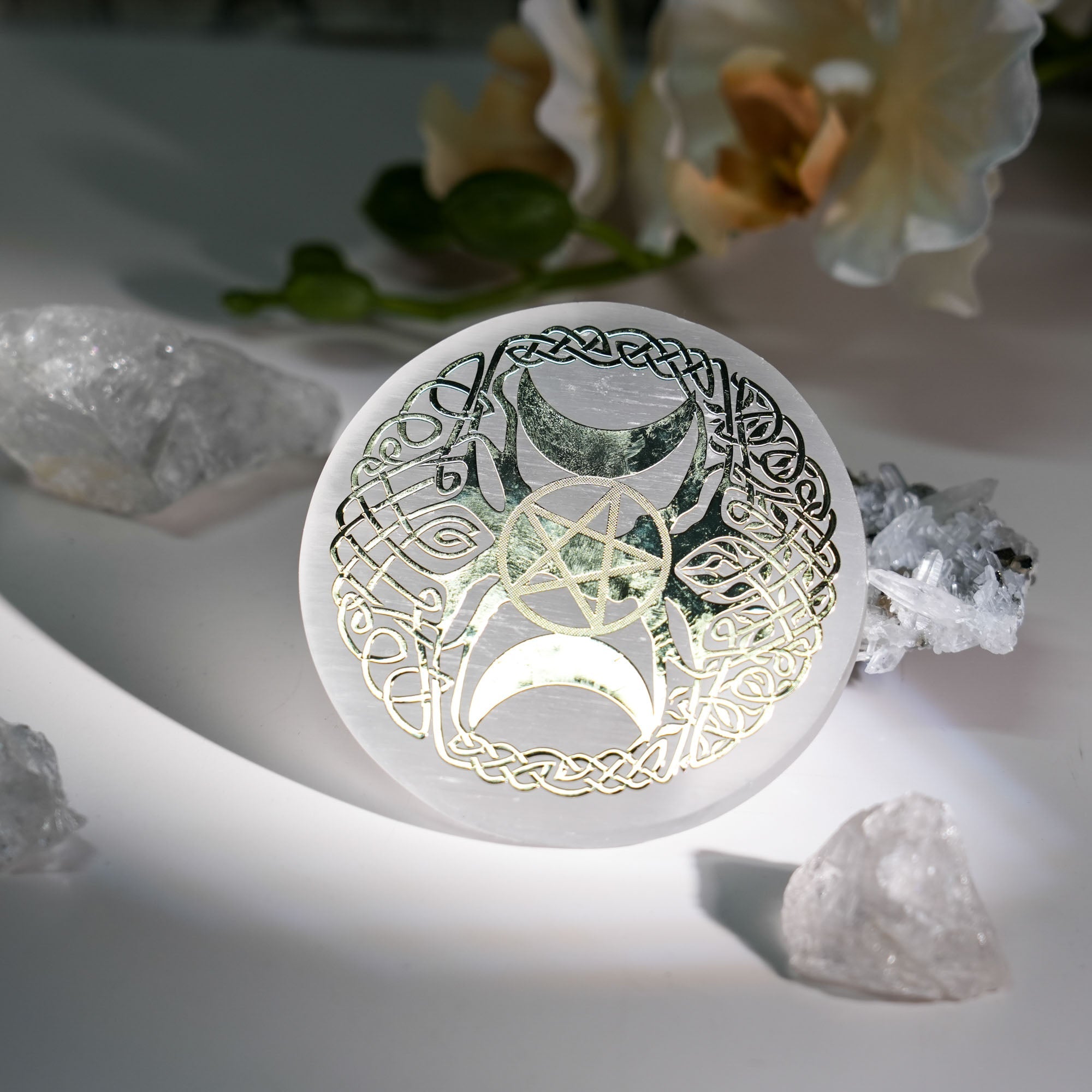 Selenite Charging Plate - helmsman - crystal
