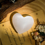 Selenite Crystal Heart - helmsman - crystal