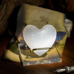 Selenite Crystal Heart - helmsman - crystal