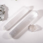 Selenite Cylinder Wand - helmsman - crystal