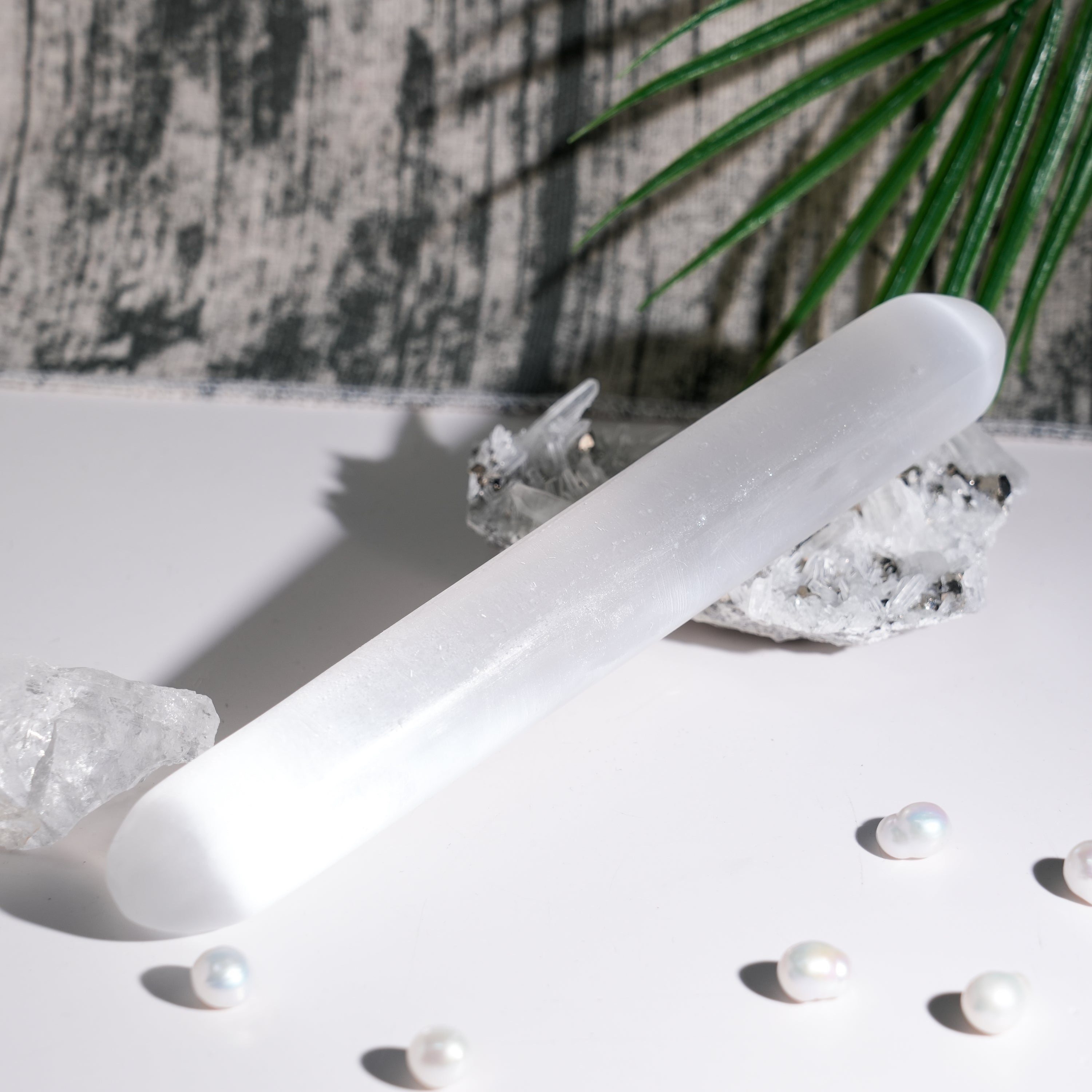 Selenite Cylinder Wand - Helmsman Crystal - Healing Crystal