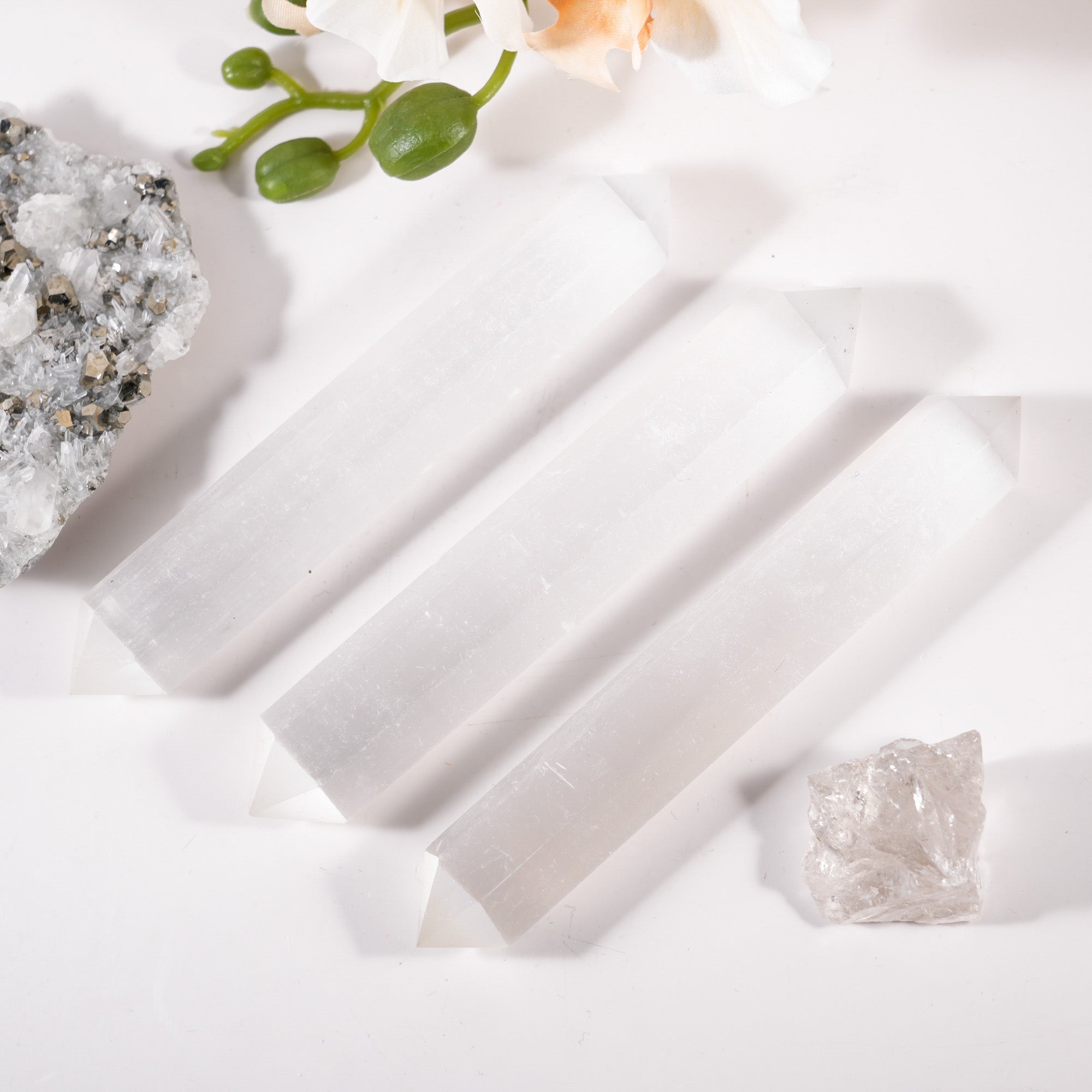 Selenite Double Terminated Wand - helmsman - crystal