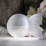 Selenite Fish Shape Charging Bowl - helmsman - crystal