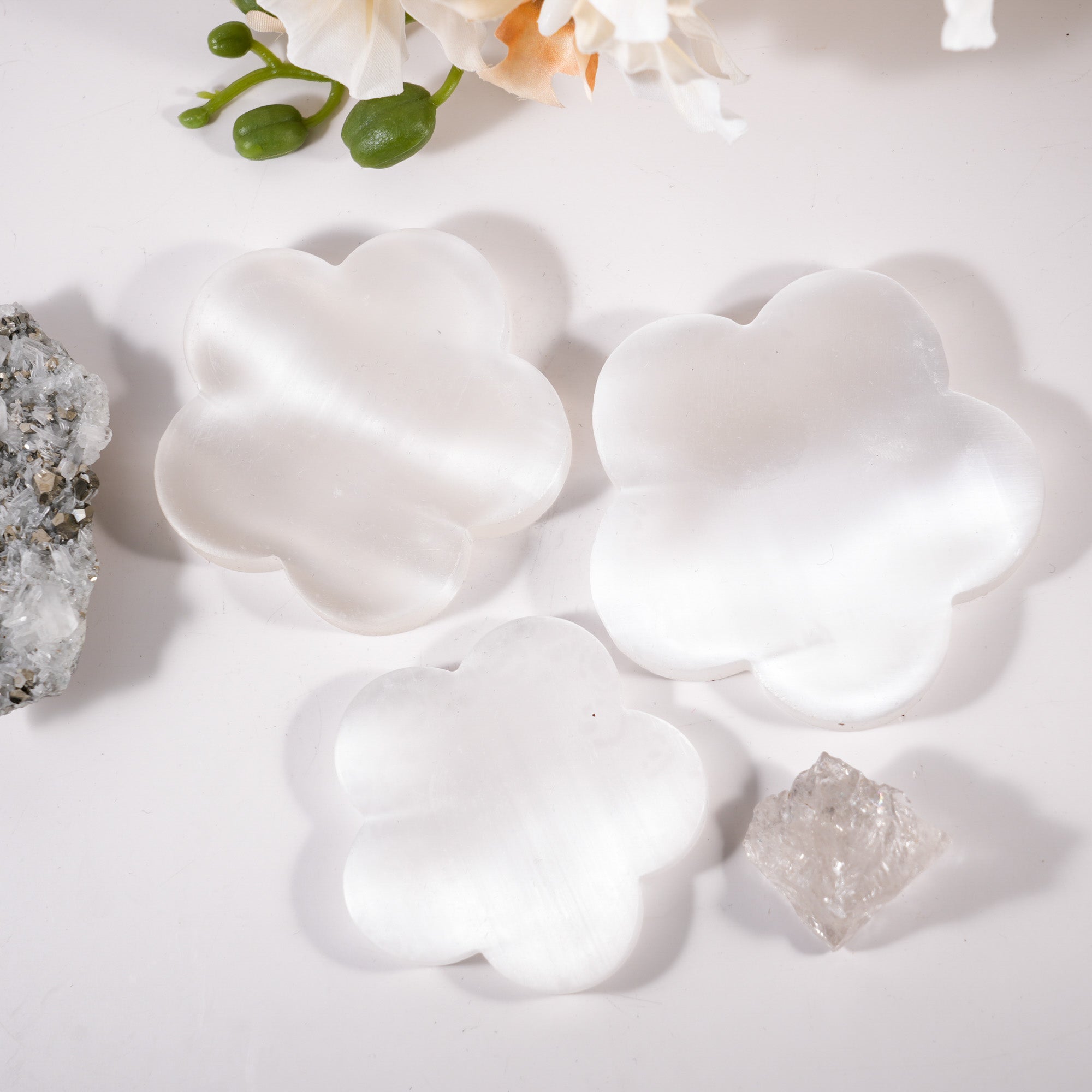 Selenite Flower Slices - helmsman - crystal