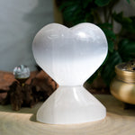Selenite Heart Ornamnet - helmsman - crystal