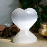 Selenite Heart Ornamnet - helmsman - crystal