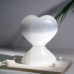 Selenite Heart Ornamnet - helmsman - crystal