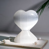Selenite Heart Ornamnet - helmsman - crystal