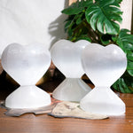 Selenite Heart Ornamnet - helmsman - crystal