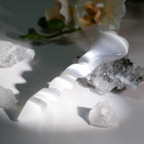 Selenite Heart Spiral Wand - helmsman - crystal