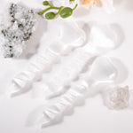 Selenite Heart Spiral Wand - helmsman - crystal