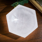 Selenite Hexagonal Charging Bowl - helmsman - crystal