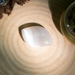 Selenite Leaves Palmstone - helmsman - crystal