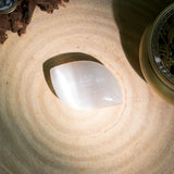 Selenite Leaves Palmstone - helmsman - crystal