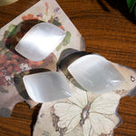 Selenite Leaves Palmstone - helmsman - crystal