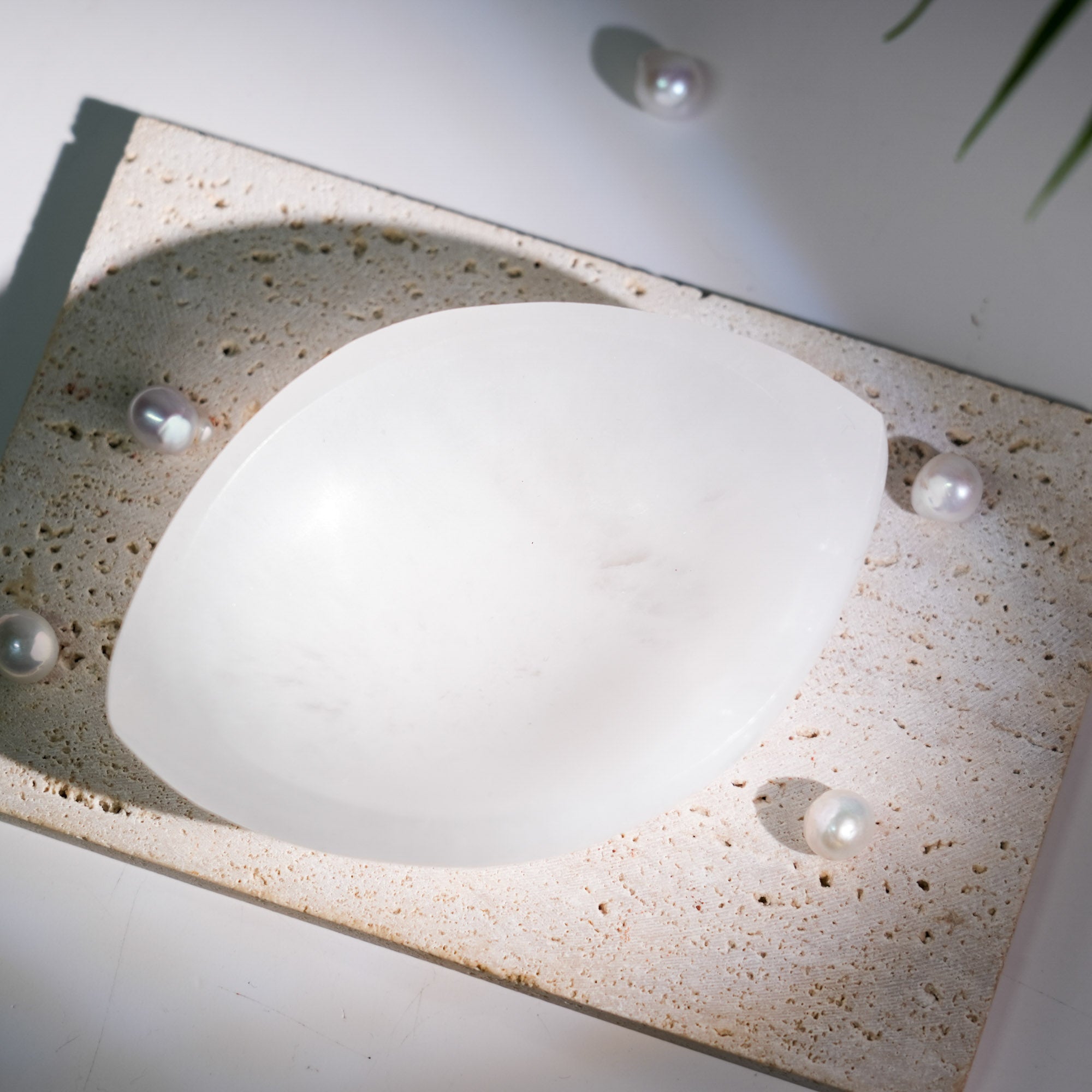 Selenite Oval Charging Bowl - helmsman - crystal