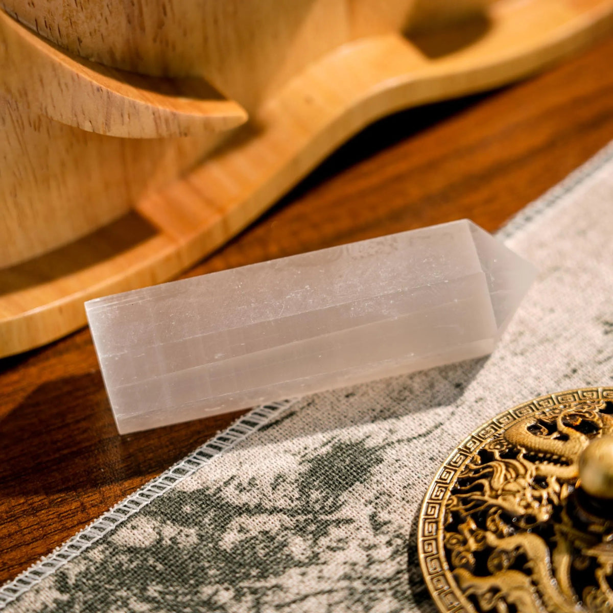 Selenite Point - helmsman - crystal