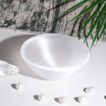 Selenite Round Charging Bowl - helmsman - crystal