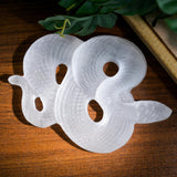 Selenite Snake Carving - helmsman - crystal