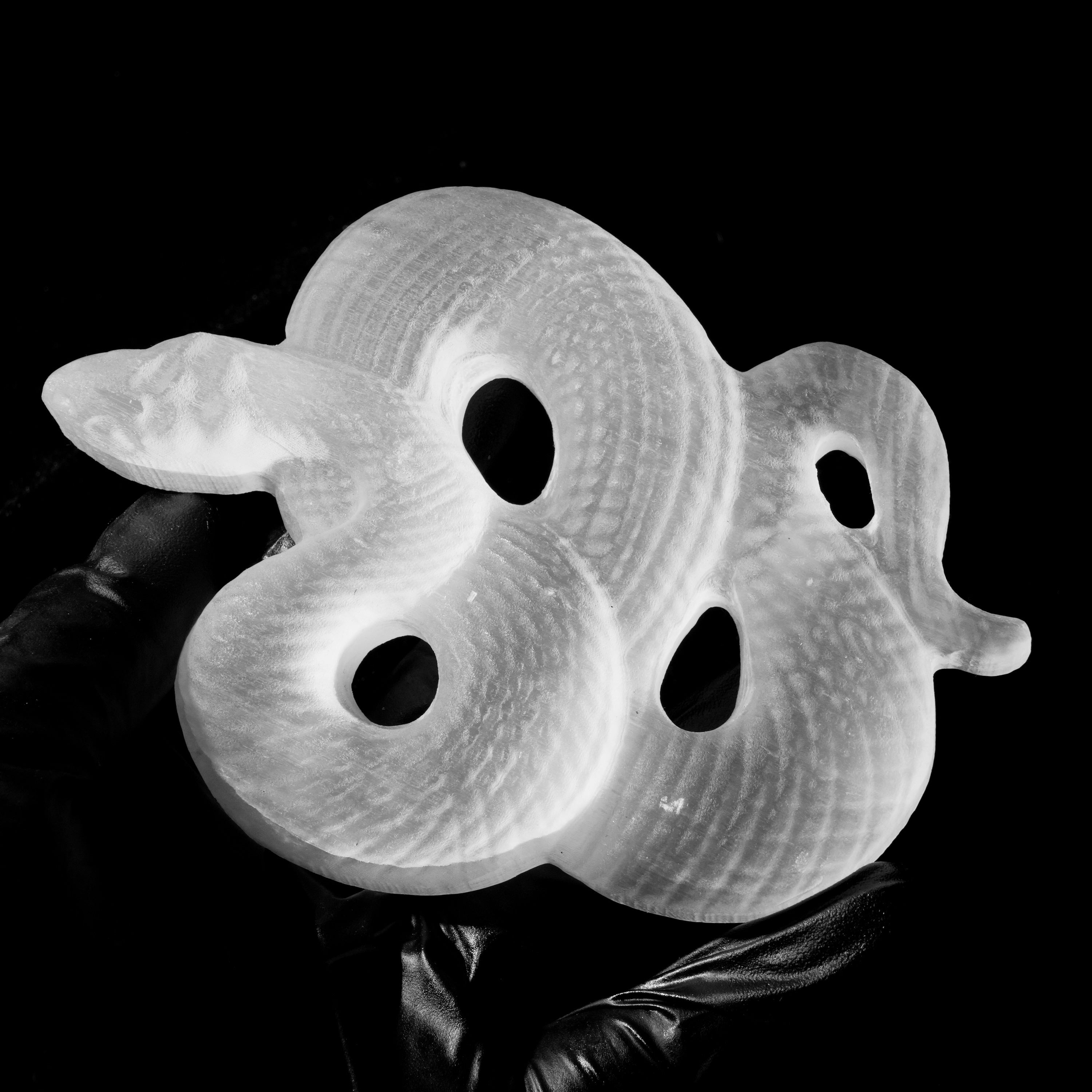 Selenite Snake Carving - Helmsman Crystal - Healing Crystal