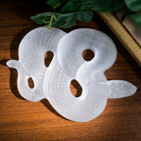 Selenite Snake Carving - Helmsman Crystal - Healing Crystal