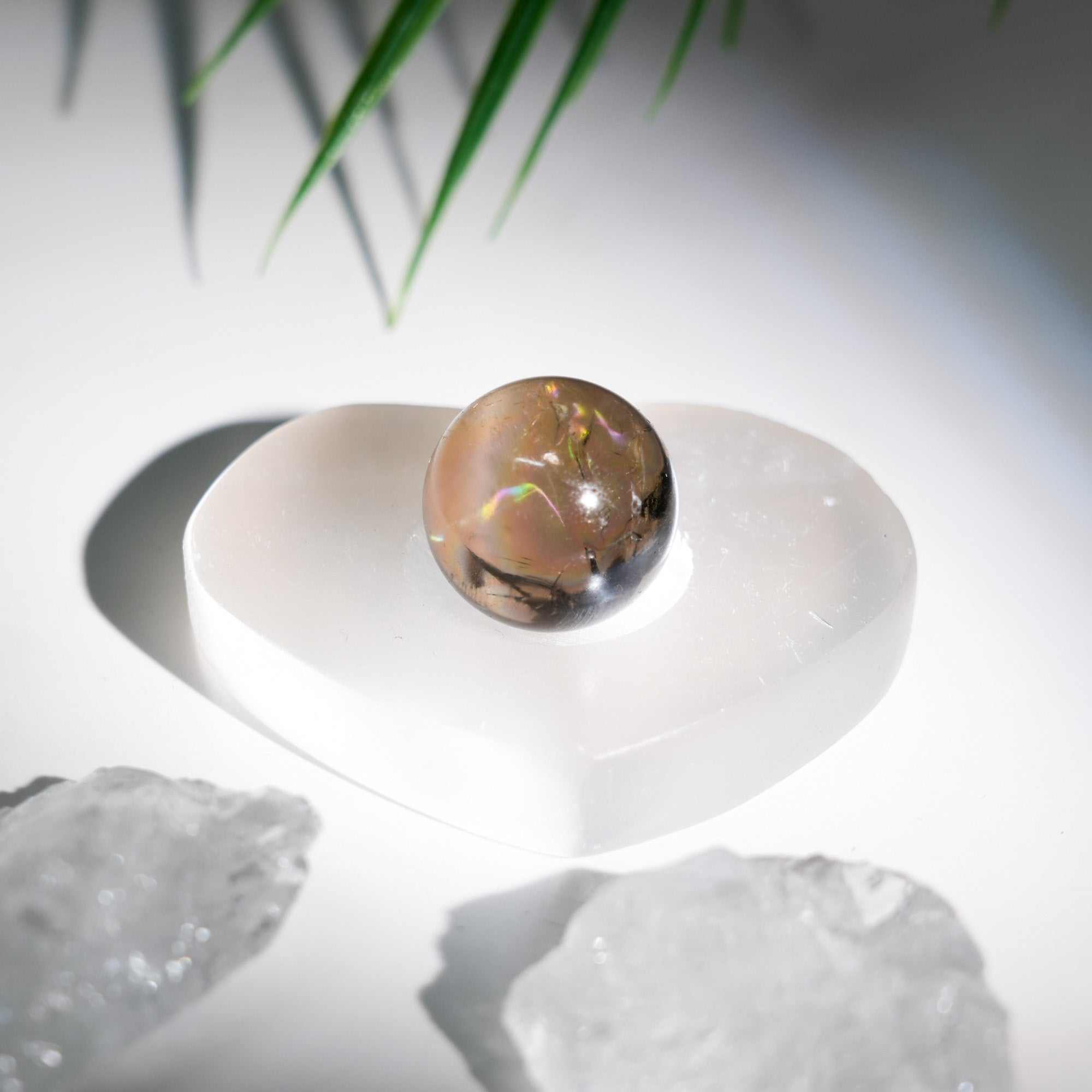 Selenite Sphere Holder - helmsman - crystal