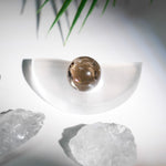 Selenite Sphere Holder - helmsman - crystal