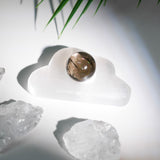 Selenite Sphere Holder - helmsman - crystal
