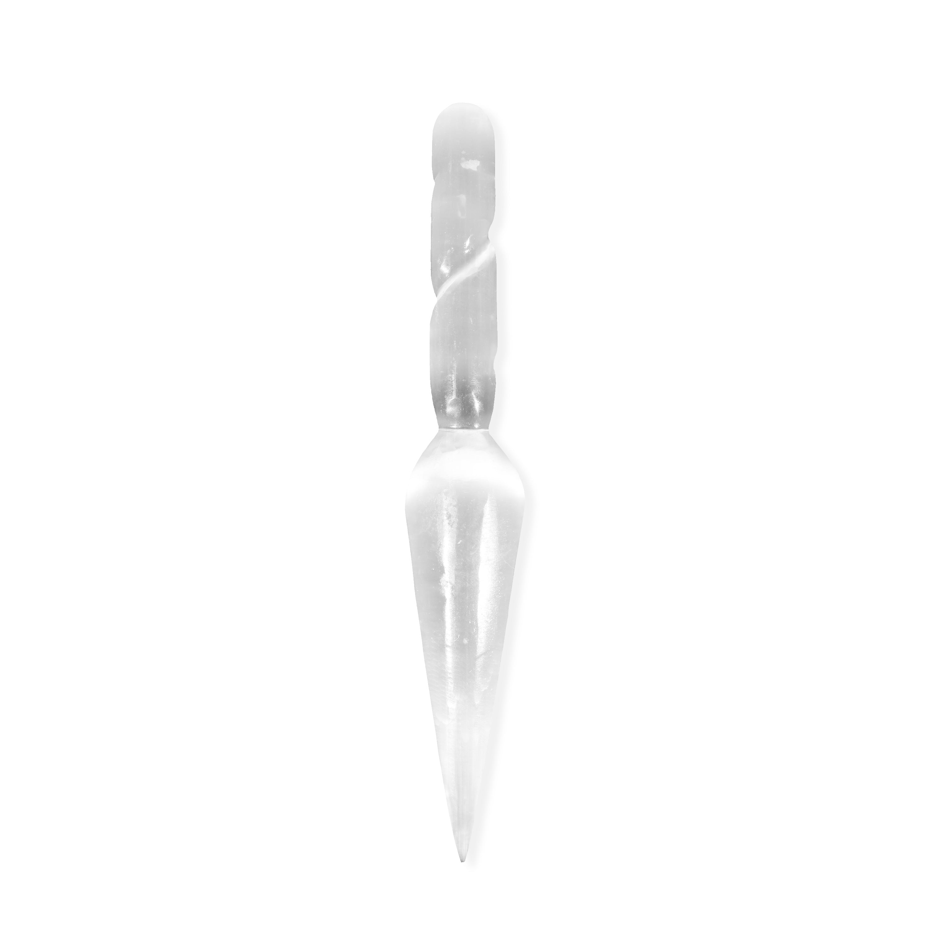 Selenite Spiral Spear - Helmsman Crystal - Healing Crystal