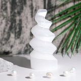 Selenite Spiral Tower - helmsman - crystal