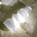 Selenite Spiral Tower - helmsman - crystal