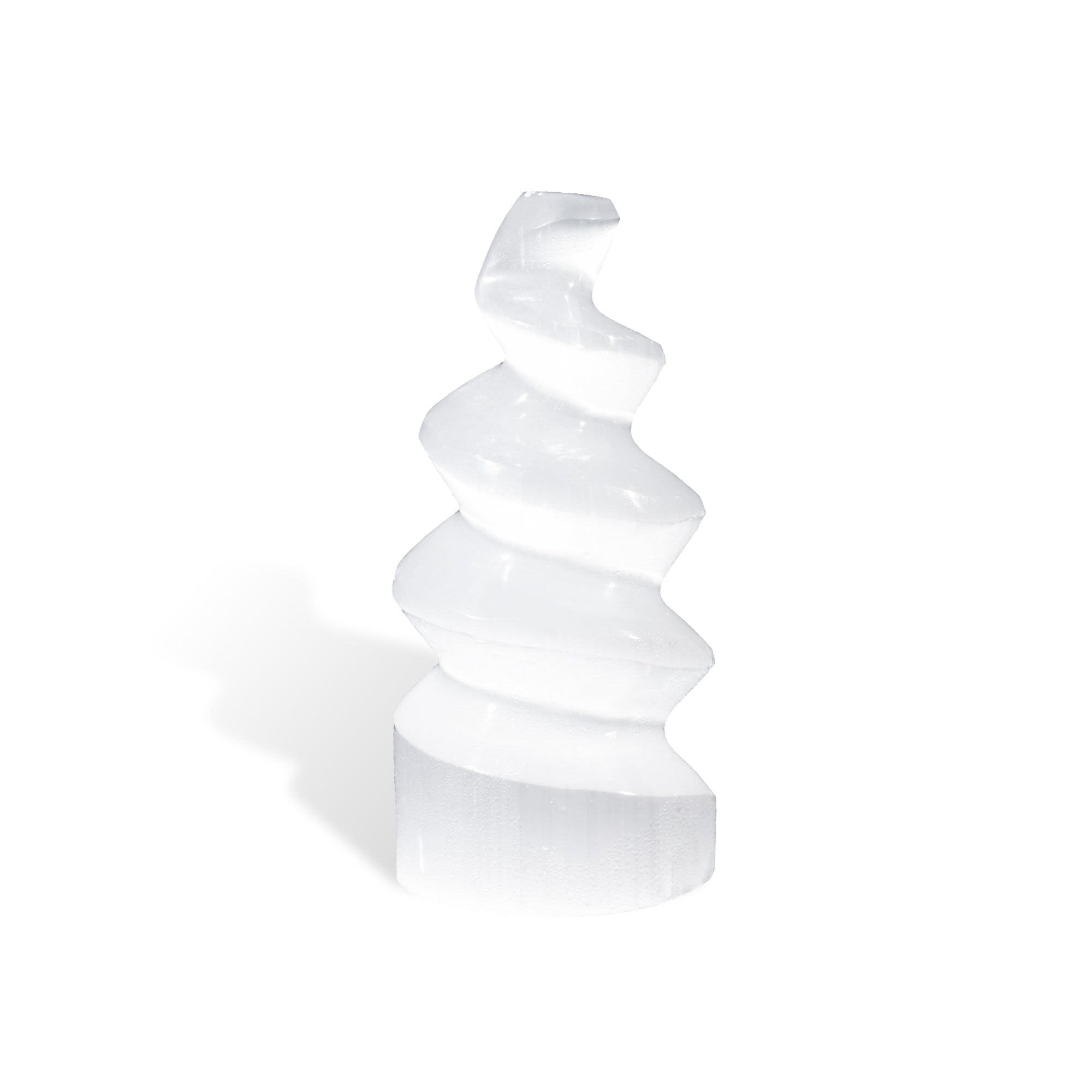 Selenite Spiral Tower - helmsman - crystal