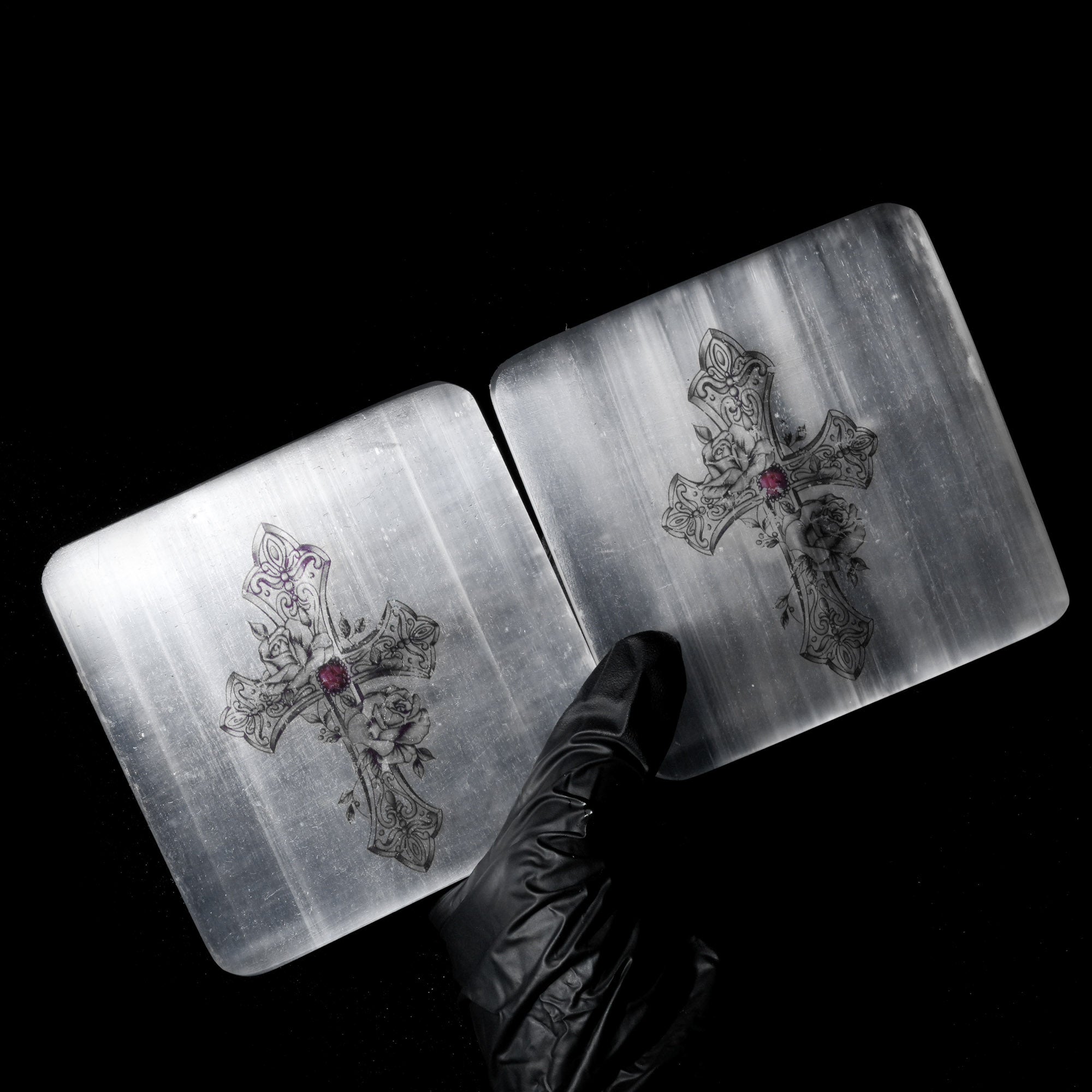 Selenite Square Charging Plate - helmsman - crystal