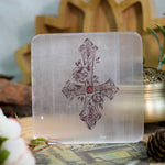 Selenite Square Charging Plate - helmsman - crystal