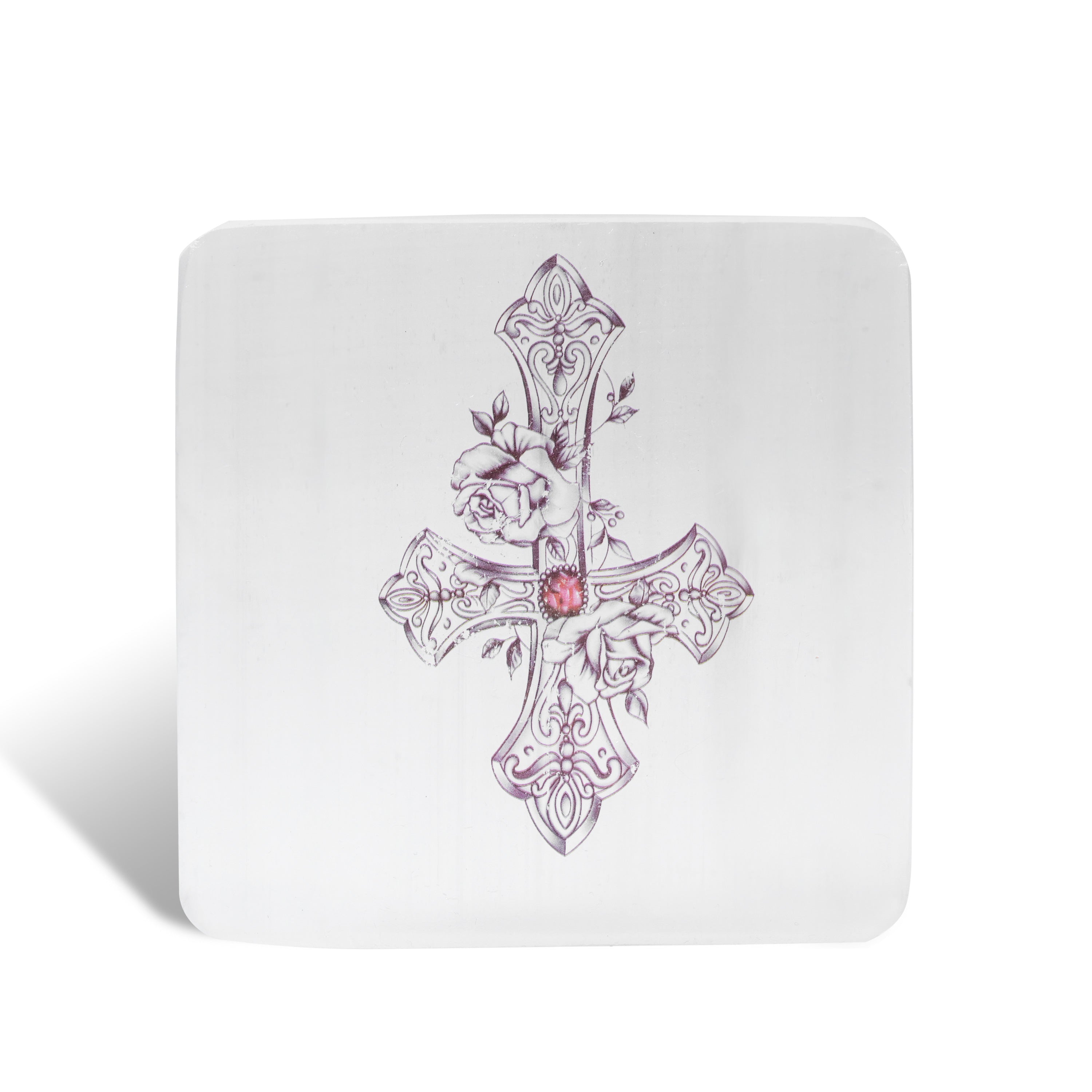 Selenite Square Charging Plate - Helmsman Crystal - Healing Crystal
