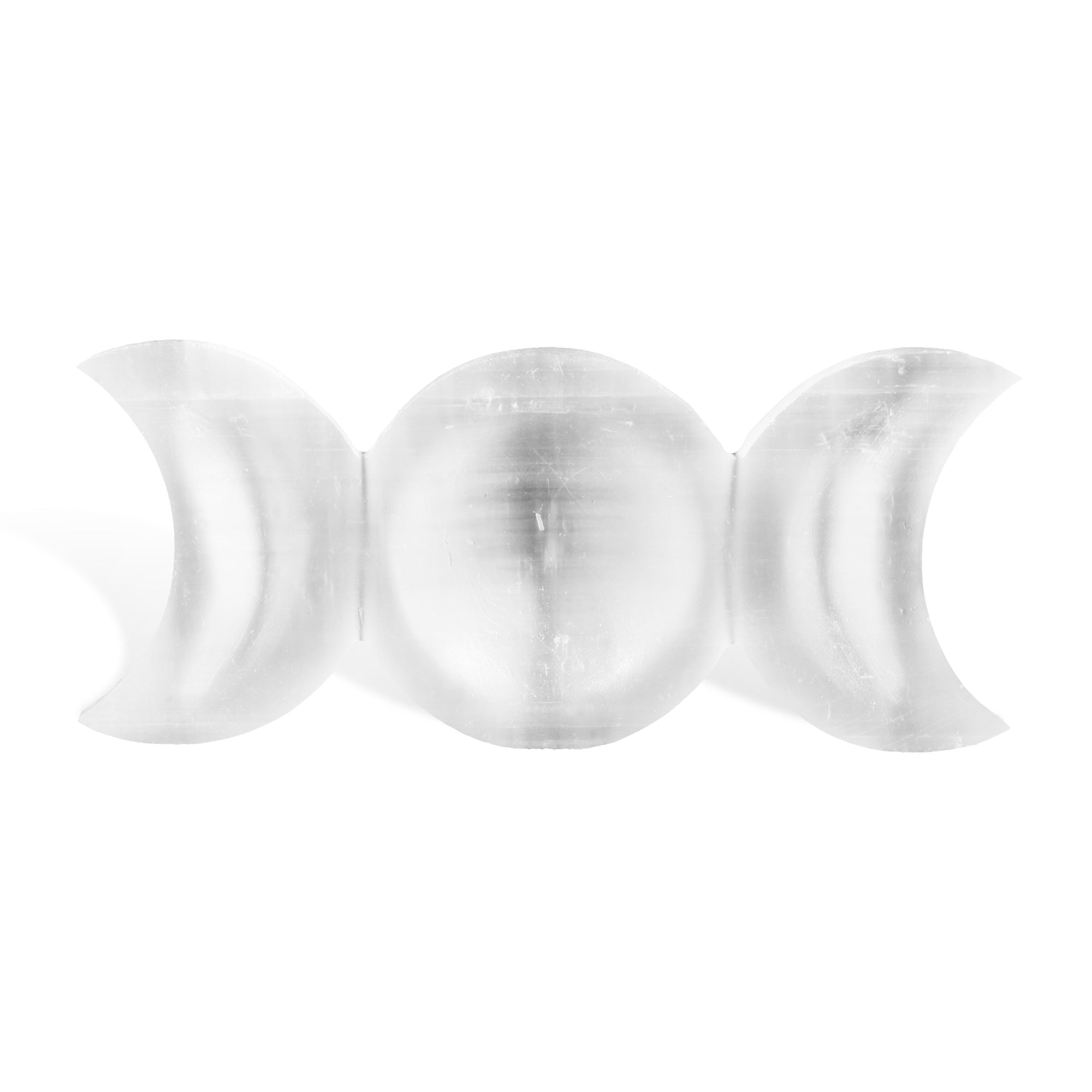 Selenite Triple Moon Charging Bowl - helmsman - crystal