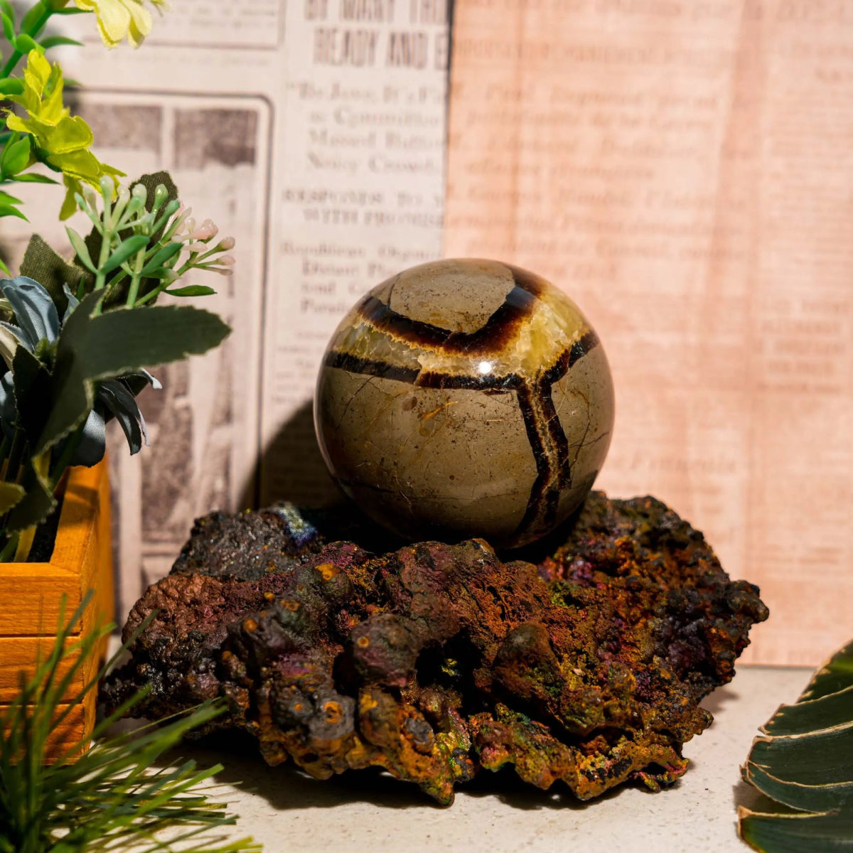 Septarian Sphere - helmsman - crystal