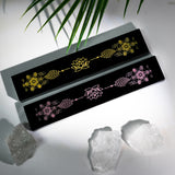 Seven Chakras Black Obsidian Wand - Helmsman Crystal - Healing Crystal
