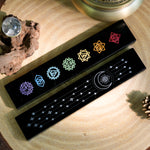 Seven Chakras Black Obsidian Wand - Helmsman Crystal - Healing Crystal