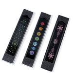 Seven Chakras Black Obsidian Wand - Helmsman Crystal - Healing Crystal