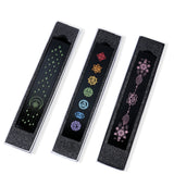 Seven Chakras Black Obsidian Wand - Helmsman Crystal - Healing Crystal