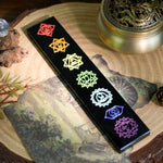 Seven Chakras Black Obsidian Wand - Helmsman Crystal - Healing Crystal
