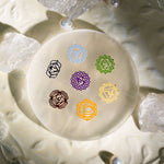 Seven Chakras Selenite Charging Plate - helmsman - crystal