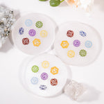 Seven Chakras Selenite Charging Plate - helmsman - crystal