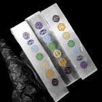 Seven Chakras Selenite Wand - helmsman - crystal