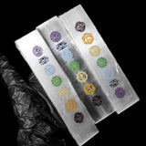 Seven Chakras Selenite Wand - helmsman - crystal