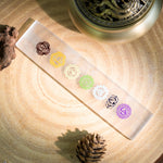 Seven Chakras Selenite Wand - helmsman - crystal
