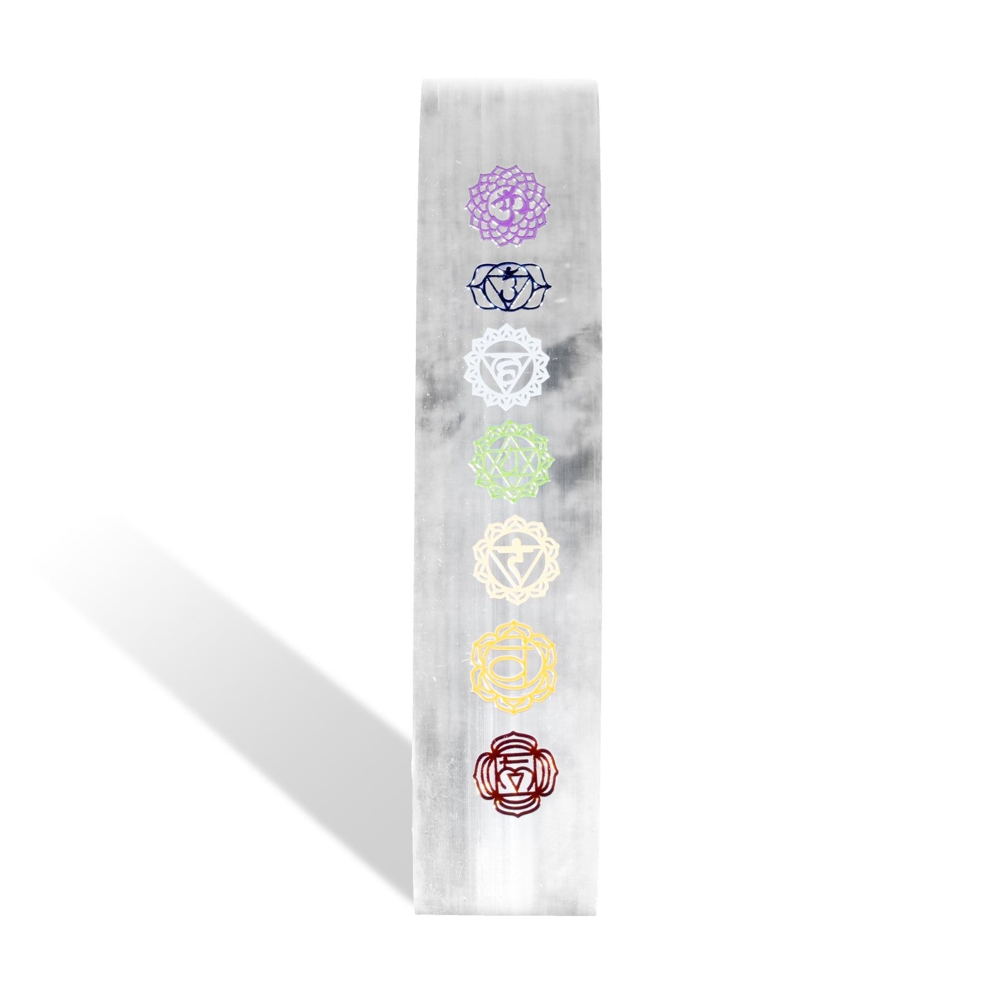 Seven Chakras Selenite Wand - helmsman - crystal